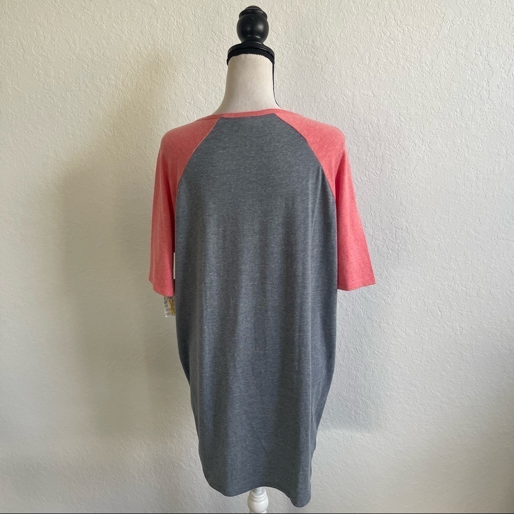 LULAROE Gray Peach Oversized Tunic Top XXL Scoop Neck 3/4 Sleeve NEW Casual - Picture 2 of 5